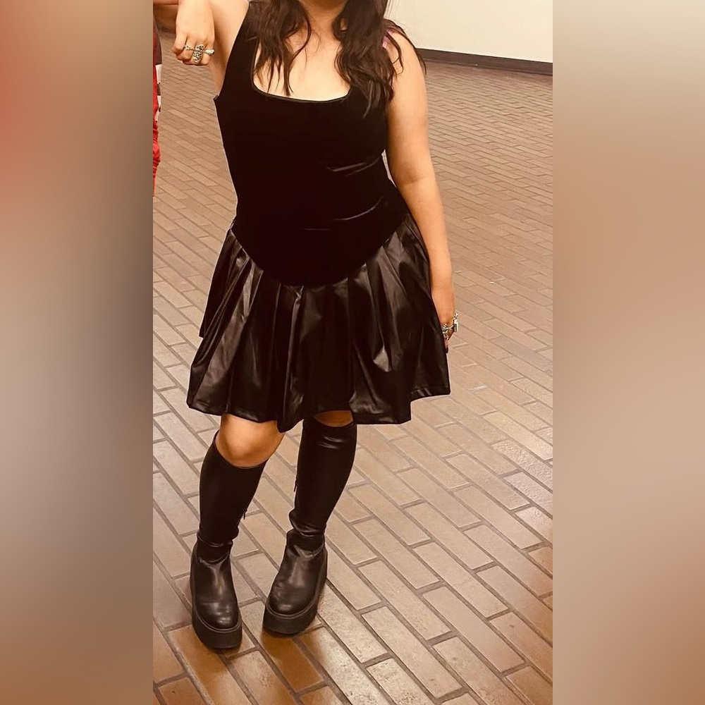 AKIRA Black Satin Dress